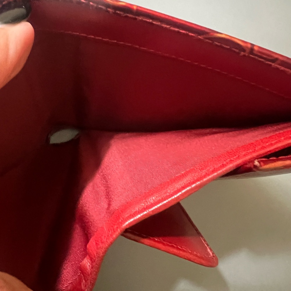 Dior Red Embossed Wallet - Picture 8 of 16